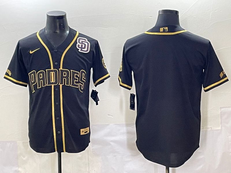 Men 2025 San Diego Padres Blank Black Throwback Nike MLB Jersey style 7157